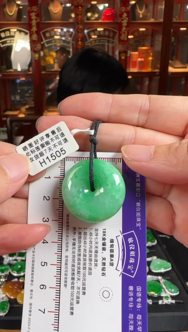颈饰未镶嵌翡翠H1505绿平安扣