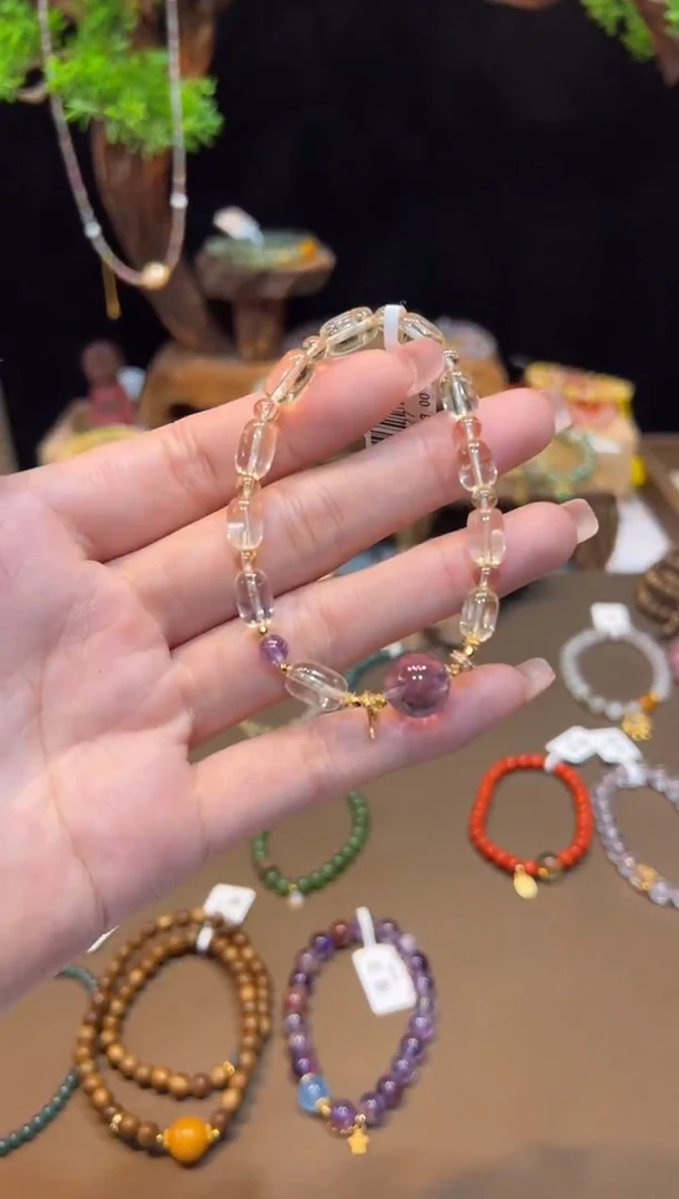 银S925镶嵌手链水晶手饰@@E7027