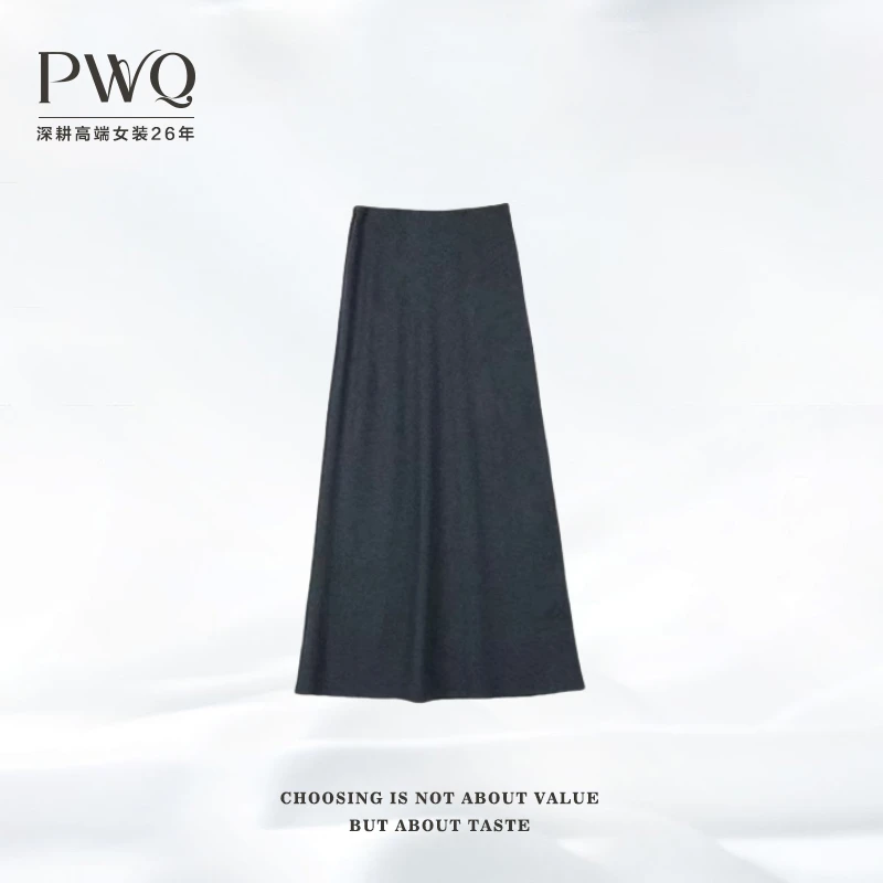 【慵懒春日】半身裙长款松紧腰亚-麻纯色A字显瘦百搭YG-2521910