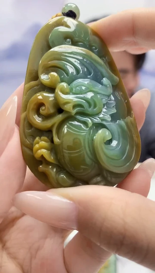 定制翡翠未镶嵌5060xx-毛货挂件36