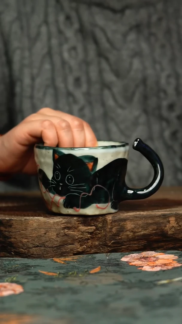 【闪购商品】杯釉下彩手工手绘同款陶器