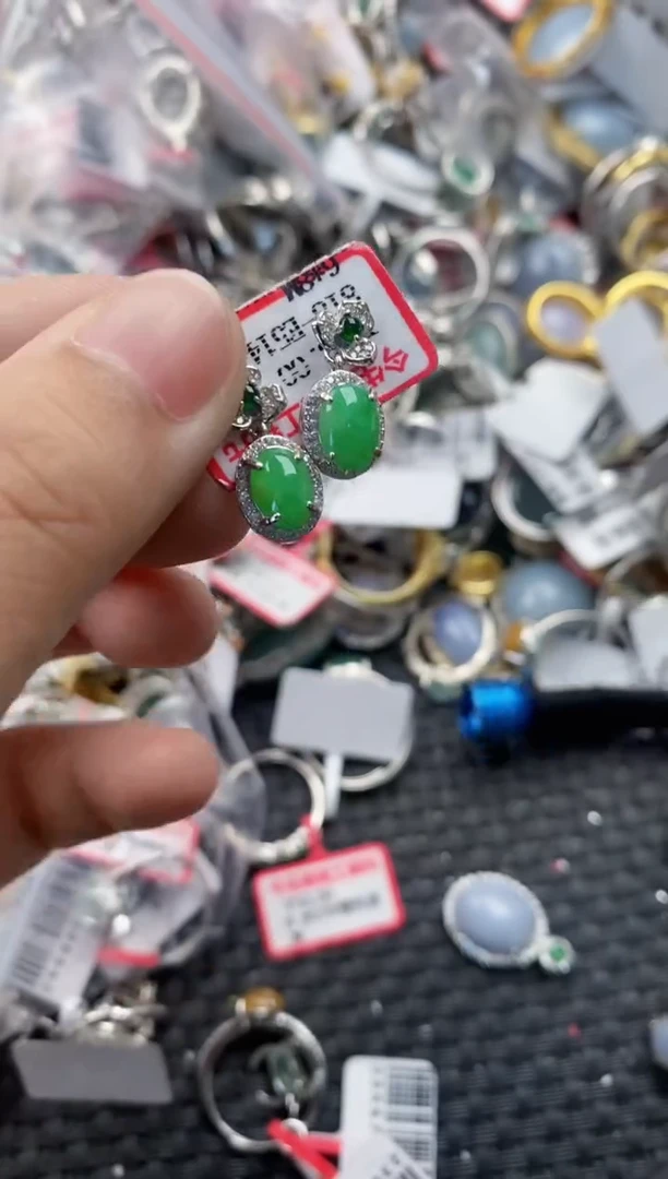 银S925镶嵌戒指翡翠222   6