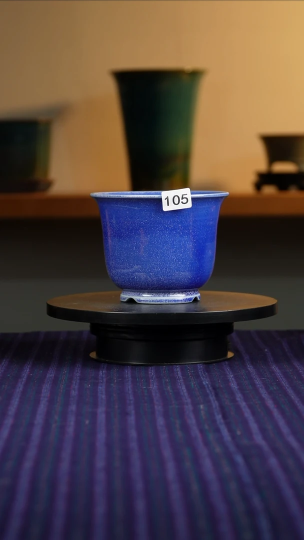 105雪花蓝窑变花盆11.5/10/14.5/13