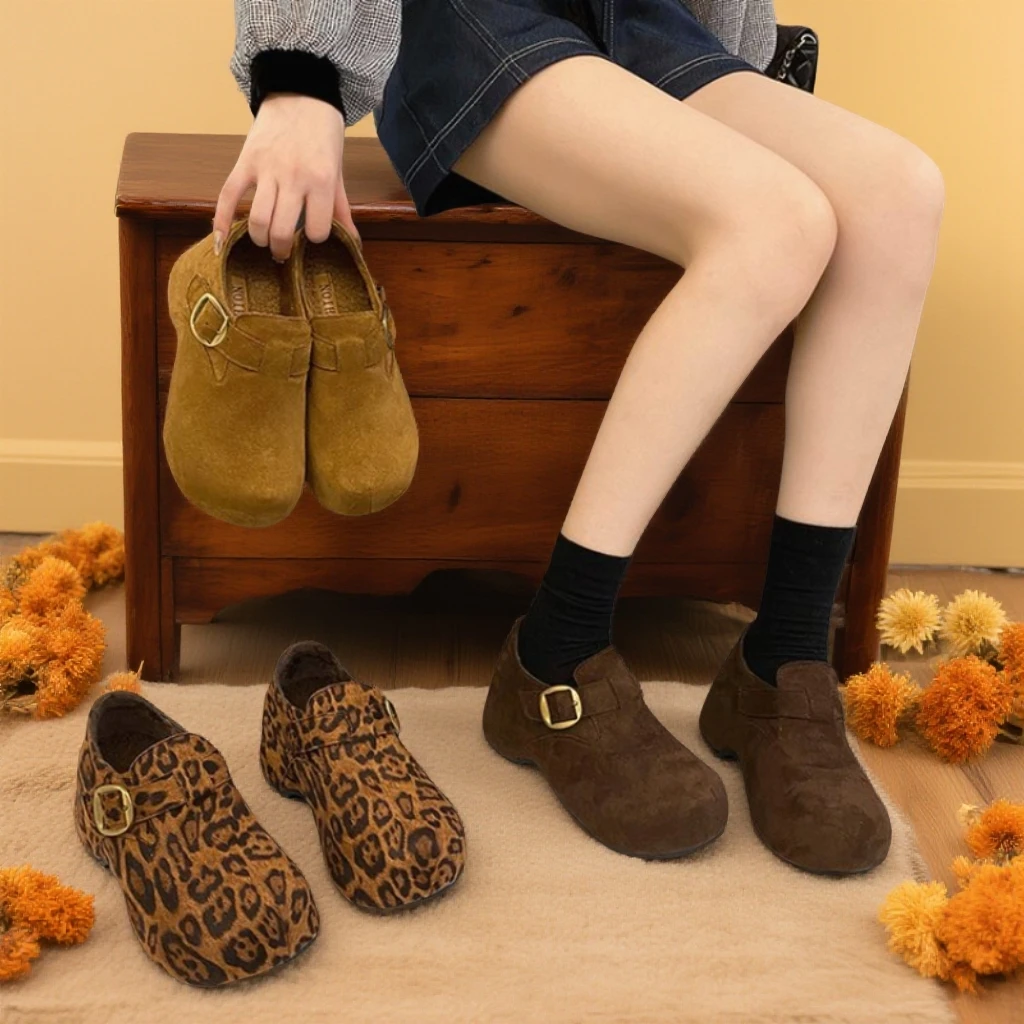 2025今年流行鞋子秋冬季国潮一字扣女单鞋方头玛丽珍单鞋小码单鞋