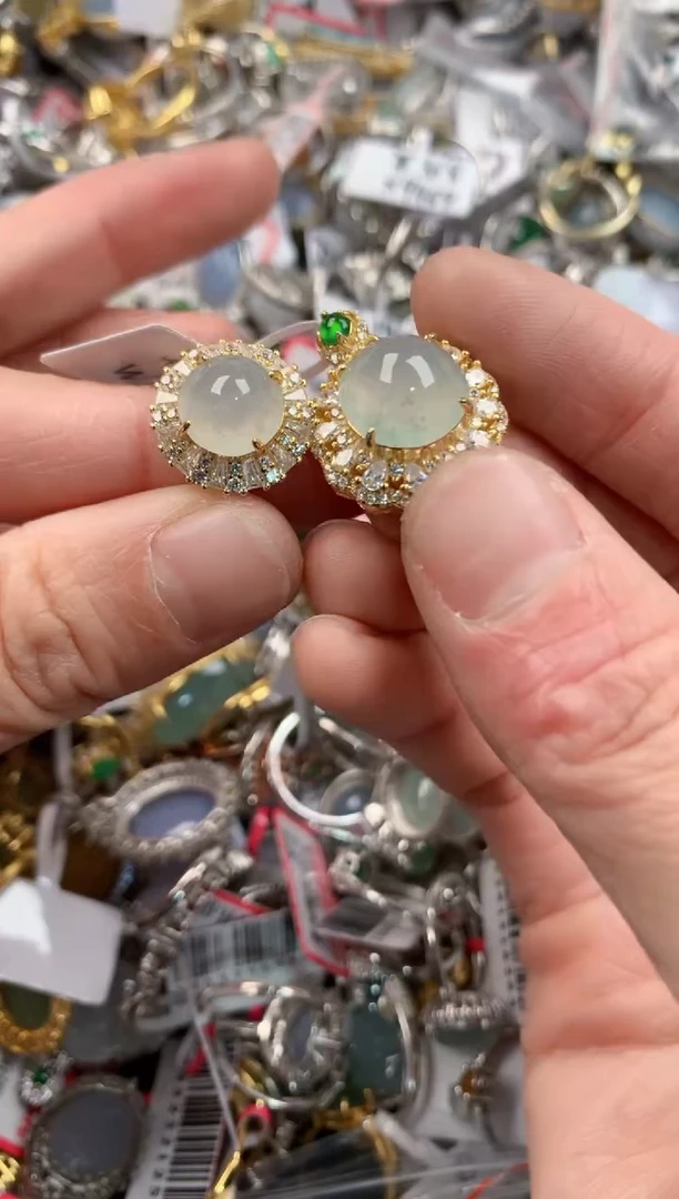 银S925镶嵌戒指翡翠222   6