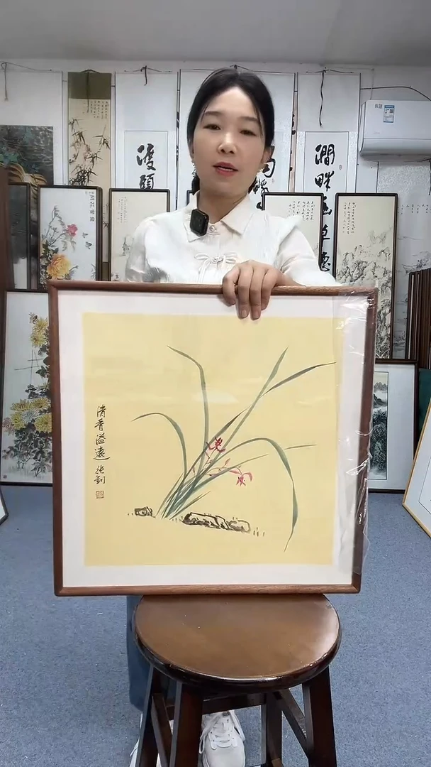 国画52*52实木画框京东包邮手绘