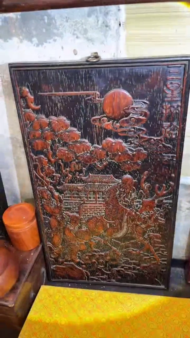 非洲紫檀（红花梨）壶**仰53x30cm挂扁