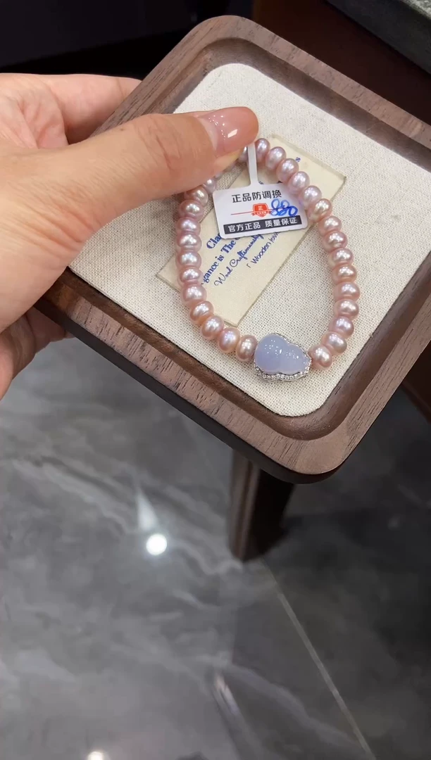 翡翠挂件银S925镶嵌手链
