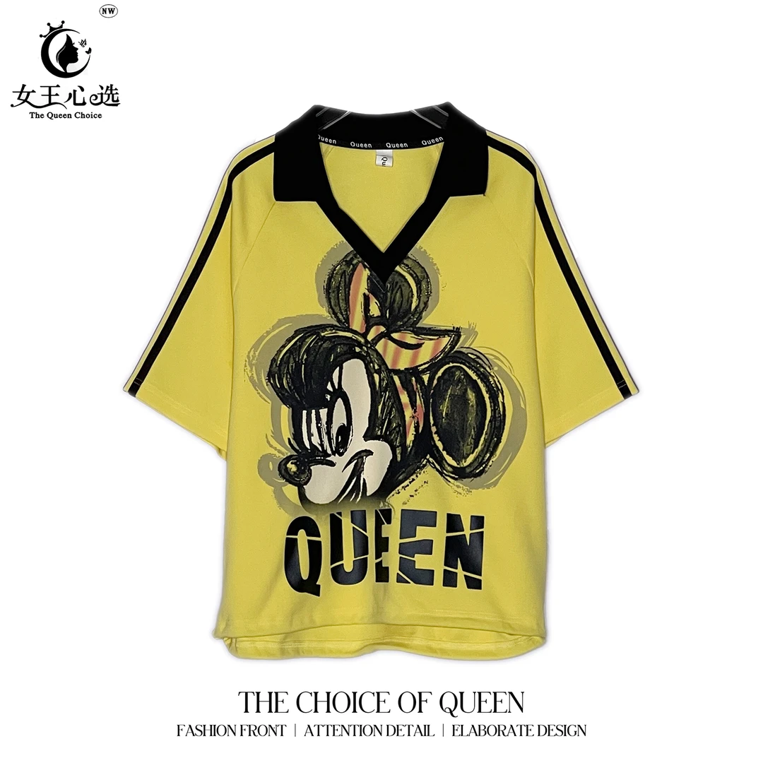 棉【衣圆圆】新款D9B982时尚米奇Polo领T恤