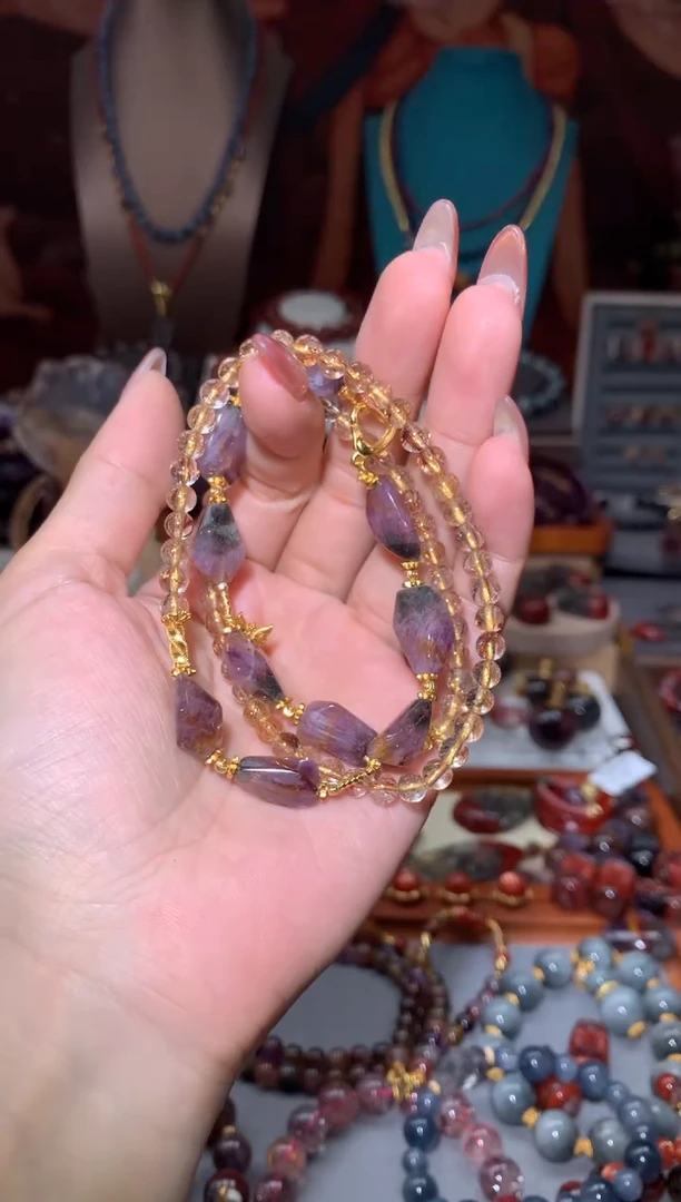 未镶嵌珠宝半成品水晶发晶极光随形DIY万能链多样性发其1