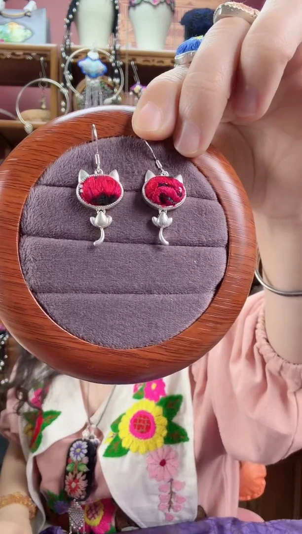 刺绣耳环108甜甜家