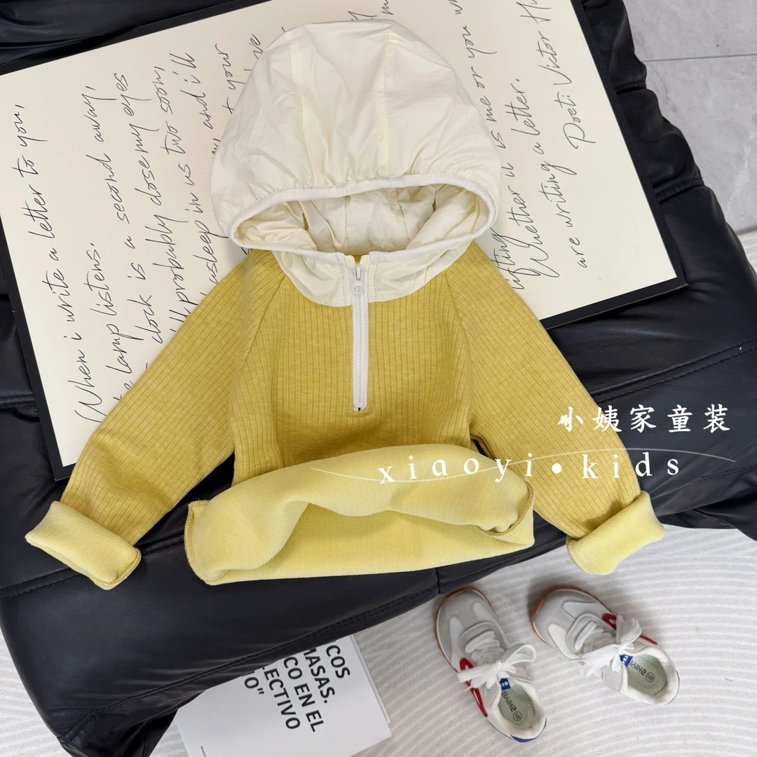 韩版童装2025新款冬季女童针织连帽毛衣儿童加绒保暖毛衣