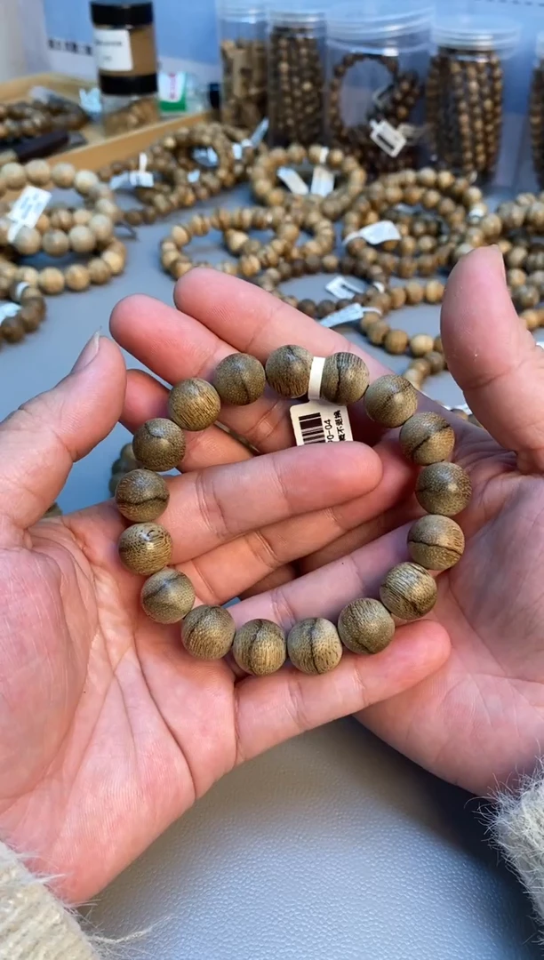 沉香手串 达拉干圆珠单圈虎皮纹1.3多样性发其一