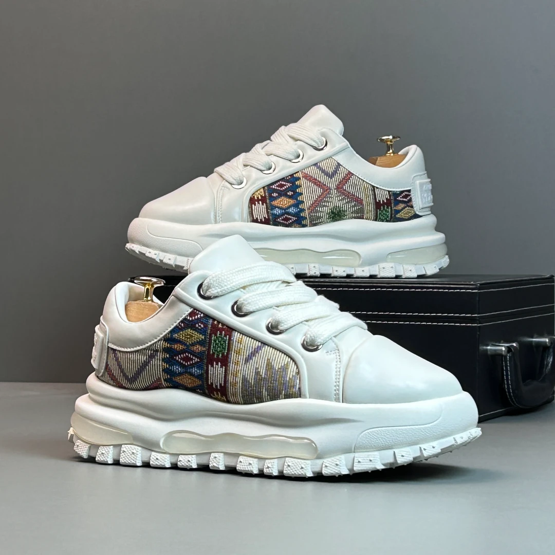 欧洲站潮牌男鞋2025年春季新款时尚潮流老爹鞋男士厚底增高运动鞋