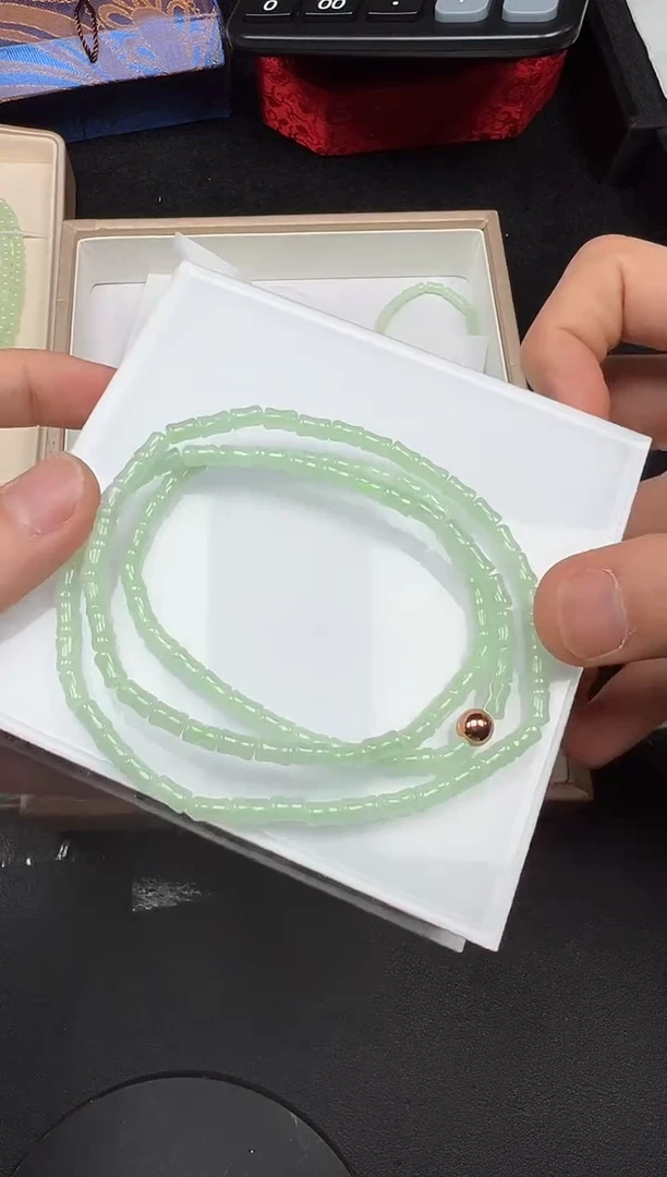 翡翠未镶嵌项链W6163-多样性发一件-4mm