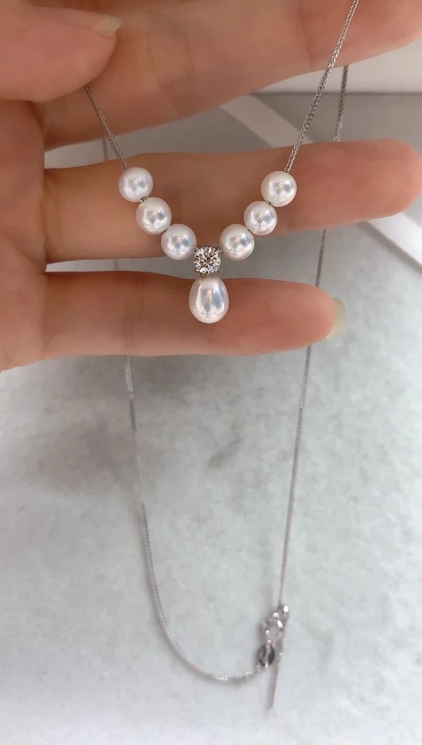 套链银S925镶嵌淡水珍珠1