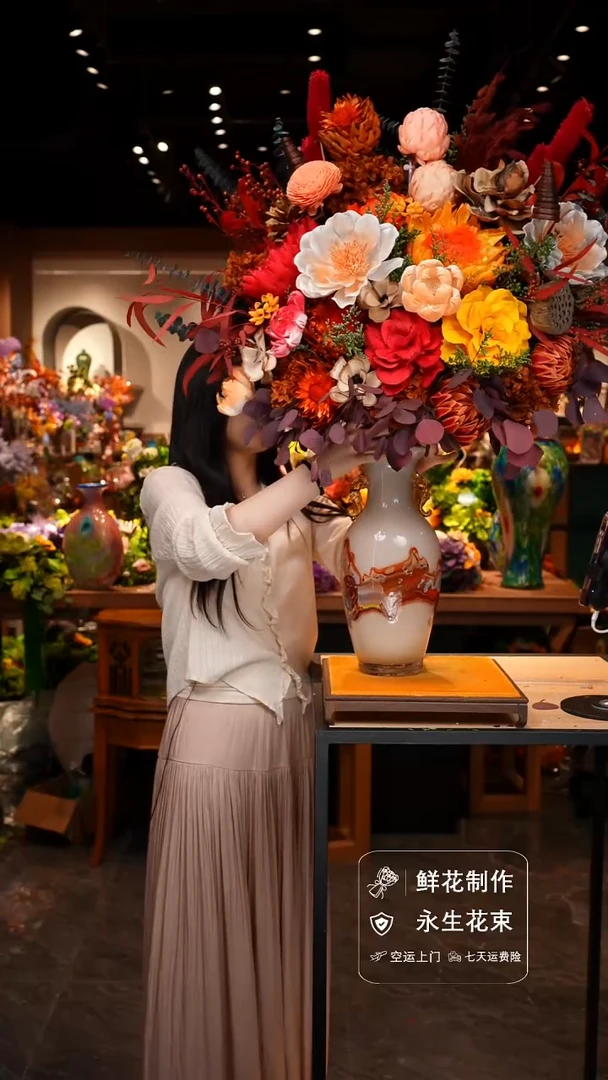 琉璃手工艺品手工花器花束空运包邮送货上门-以图片为准