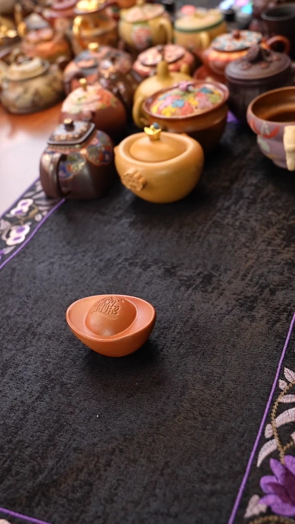 茶壶紫砂红泥元宝