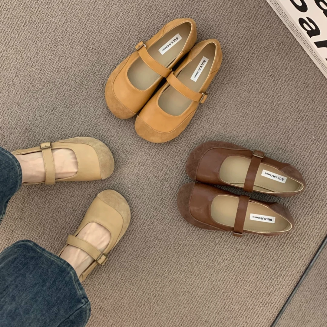 单鞋春季玛丽珍女鞋子软底复古法式百搭小众方头温柔浅口奶奶鞋