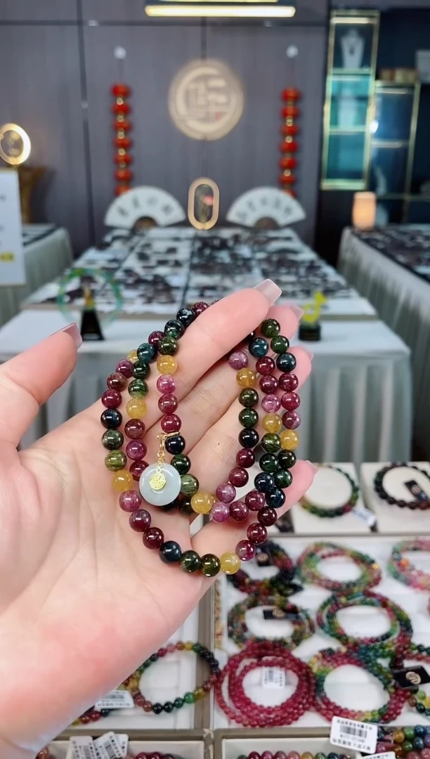 未镶嵌老矿碧玺三圈手串6mm+碧玺hon多样性发货一条