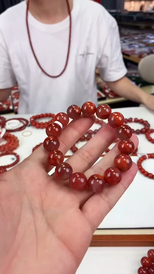 南红玛瑙瓦西手串13+未镶嵌一个/条