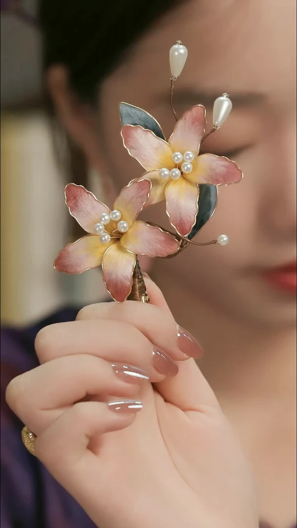 刺绣湘传礼纯手工发夹