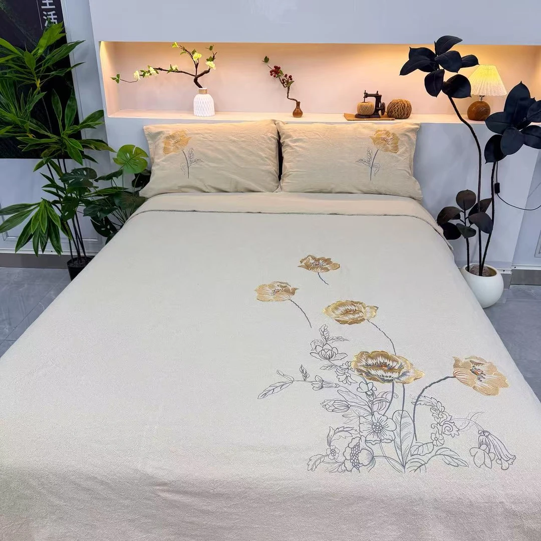 灼灼韶华·天然刺绣罗布麻被套