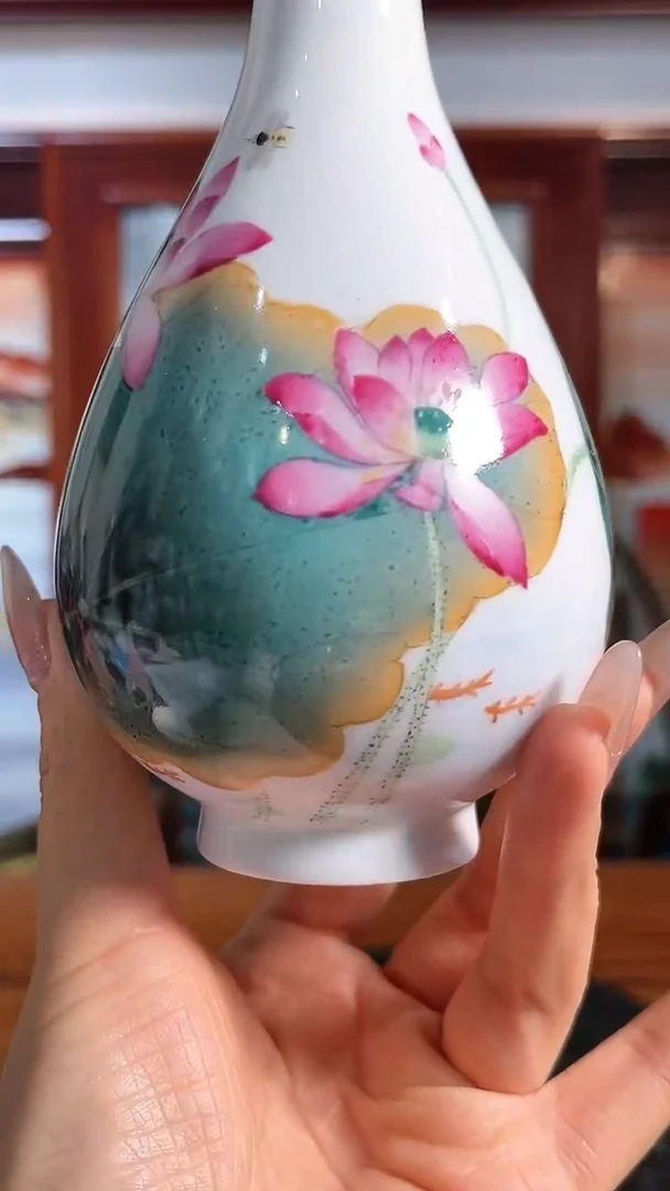 【闪购商品】官窑瓷画院840官窑瓷画院孙小霞荷花玉壶春