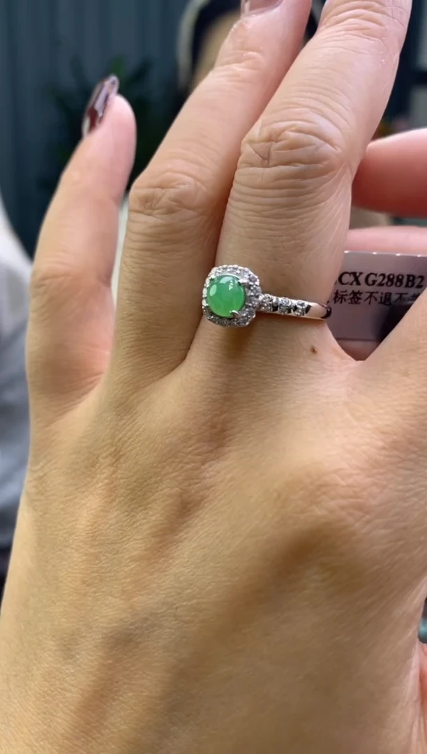 颈饰银S925镶嵌翡翠净货15938