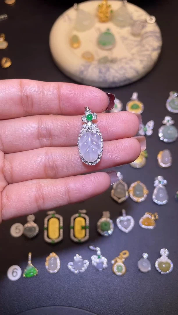 吊坠(不含链)银S925镶嵌翡翠1