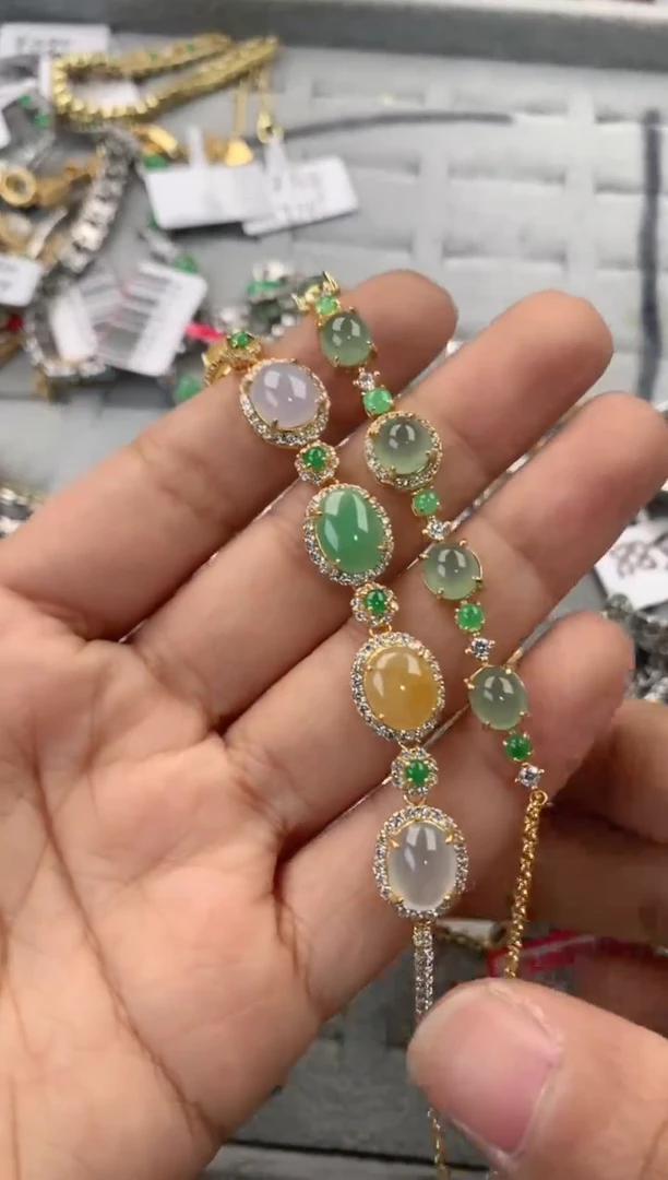 银S925镶嵌戒指翡翠555              9