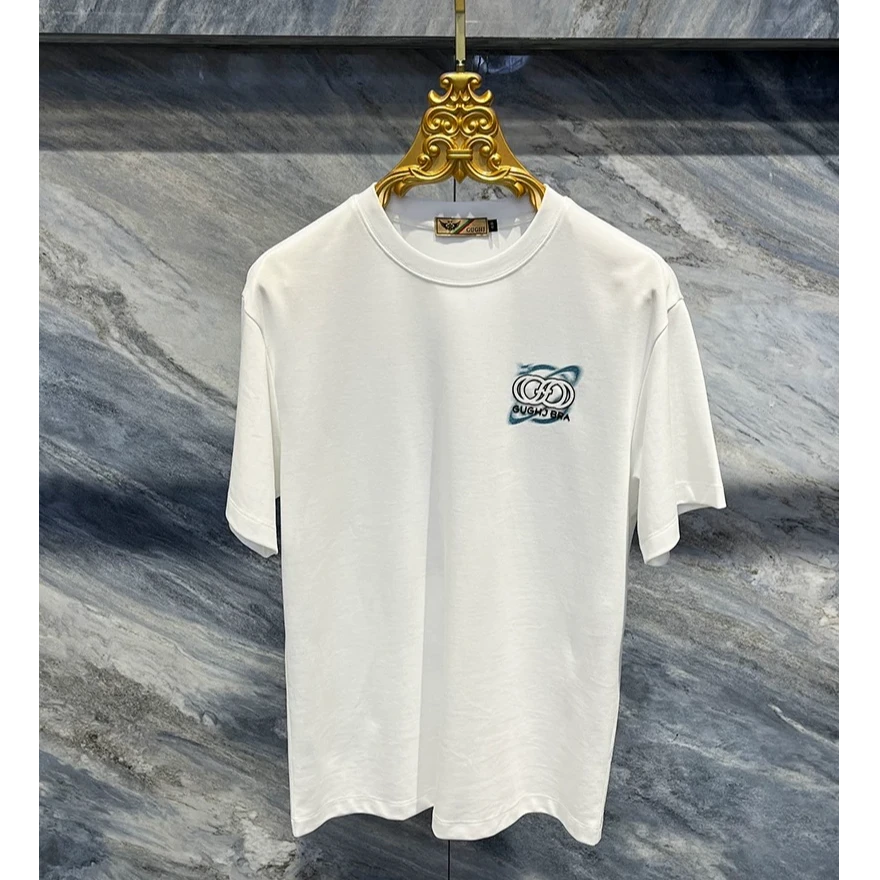 夏季男休闲百搭卫衣高品质提花修身压花短袖圆领T恤上衣6651