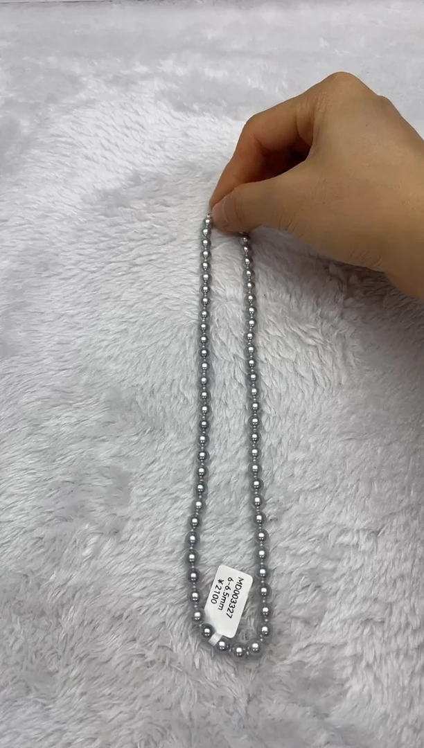 项链银S925镶嵌海水珍珠AK真多麻6-6.5mm