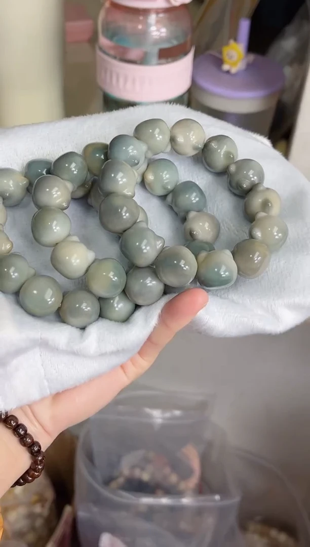 菩提根/象牙果手串蓝猫干磨猫猫头18手串