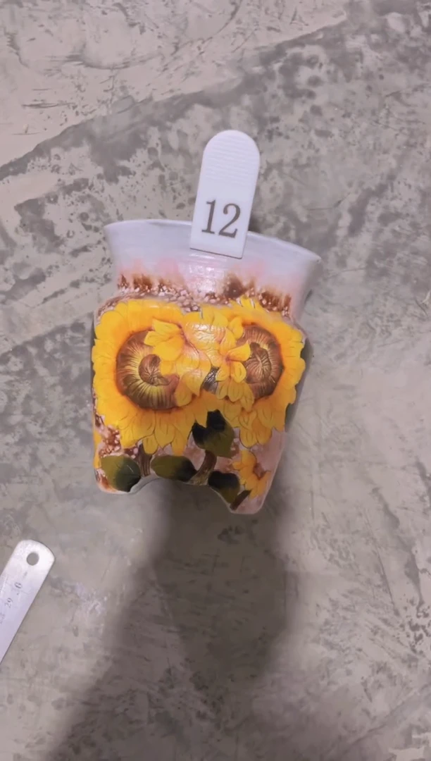 摆件12陶花岛花盆罐—手工痕迹默认，大小会有1-2公分误差