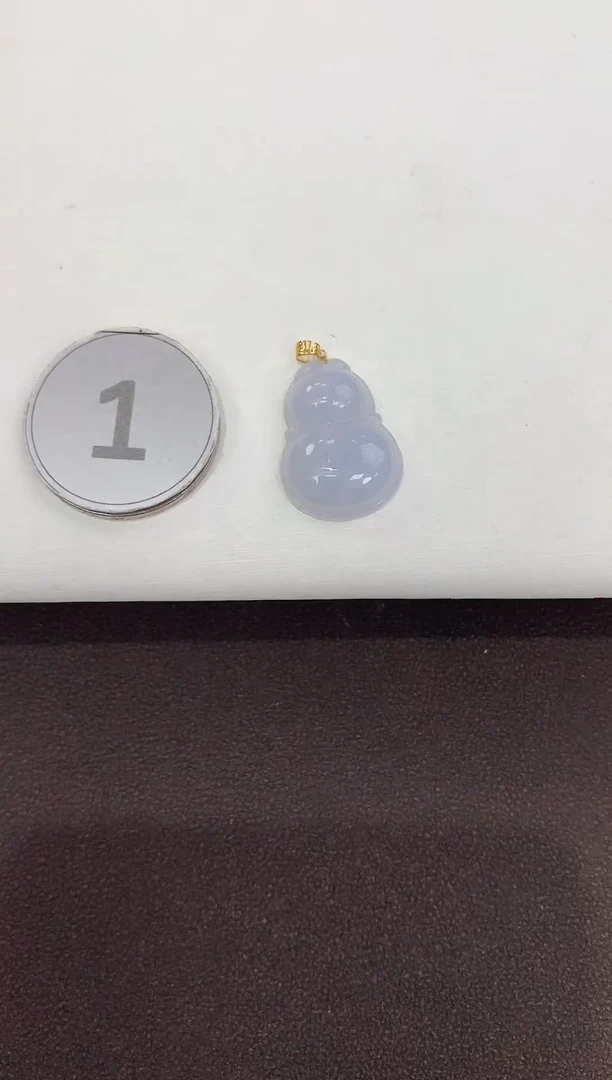 颈饰18K金镶嵌翡翠天然缅甸A货翡翠