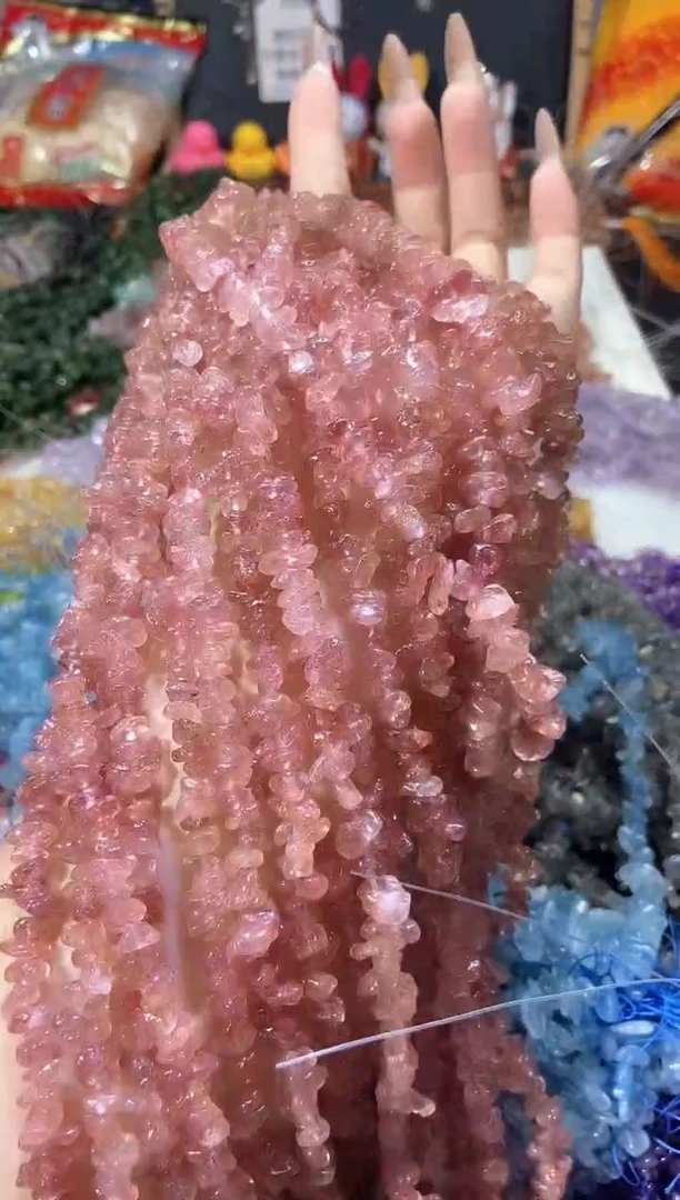 水晶珠宝半成品未镶嵌草莓晶
