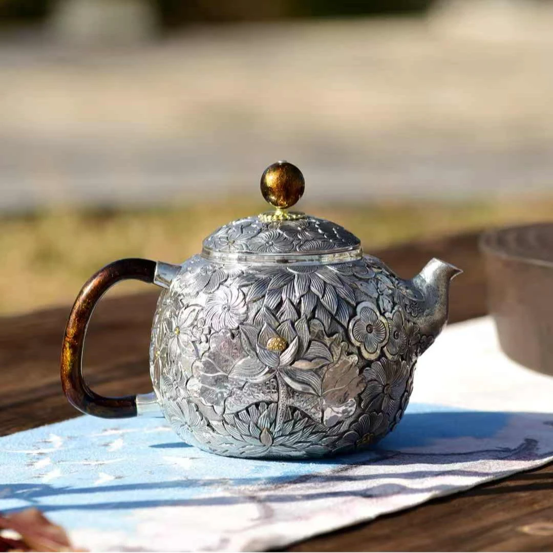 手工万花壶高档家用茶具立体浮雕设计泡茶壶