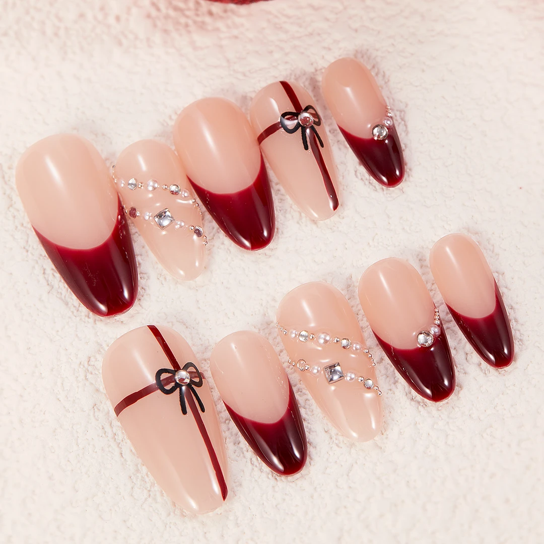 【爱神之箭】法式长款美甲纯欲风显白高级简约手工穿戴甲猫眼