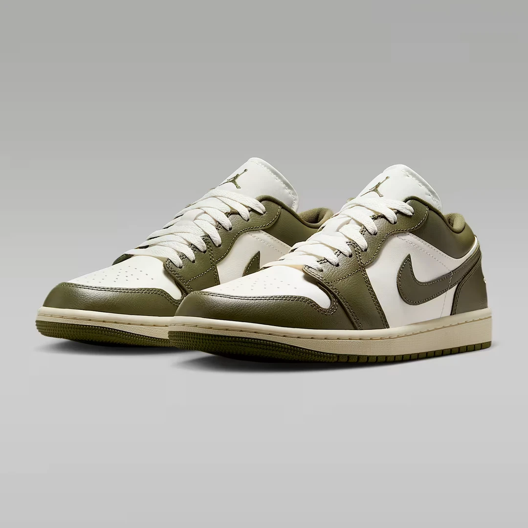 官方正品AJ1 男女同款橄榄绿低帮休闲运动鞋 DC0774-122