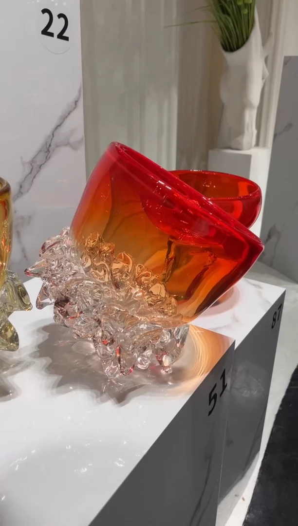 【闪购商品】摆件AJ02045红色冰酒桶果碗