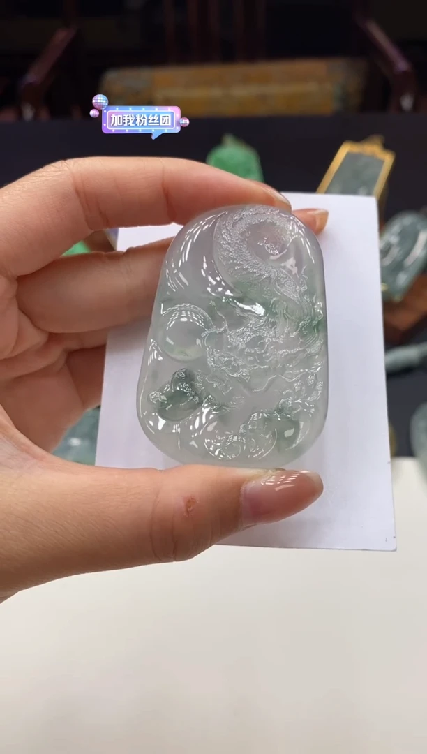 颈饰未镶嵌翡翠龙牌
