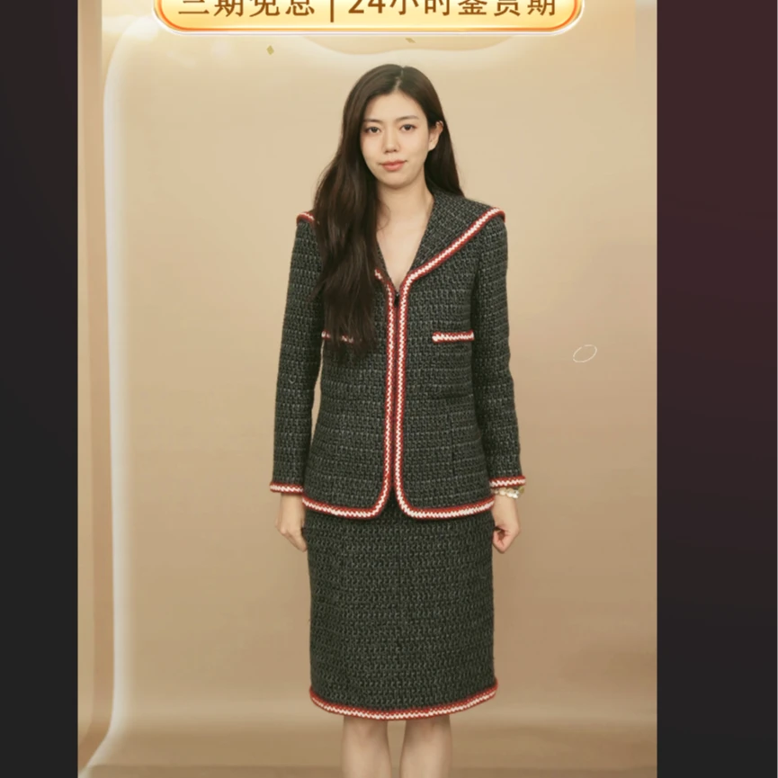 95新 Chanel/香奈儿 灰色粗花呢短裙/250827LYHVP06