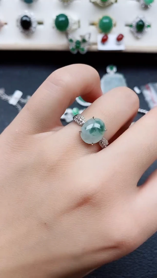 【闪购商品】翡翠戒指银S925镶嵌11111