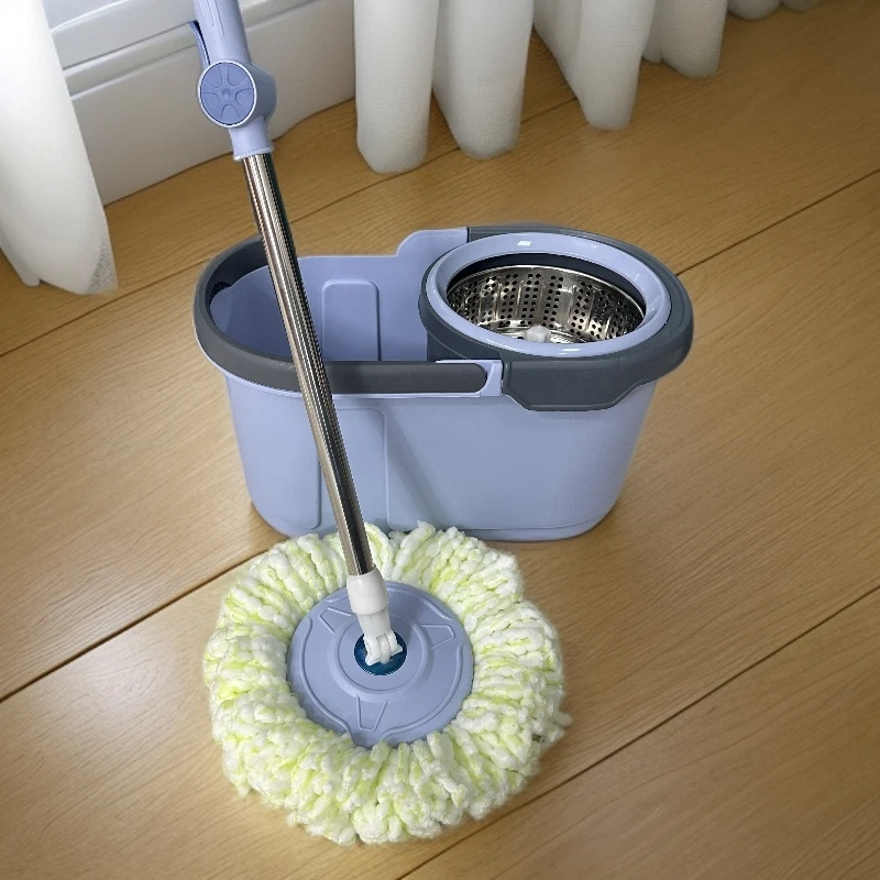 9147干湿两用旋转拖把桶套装 水桶一体自动脱水