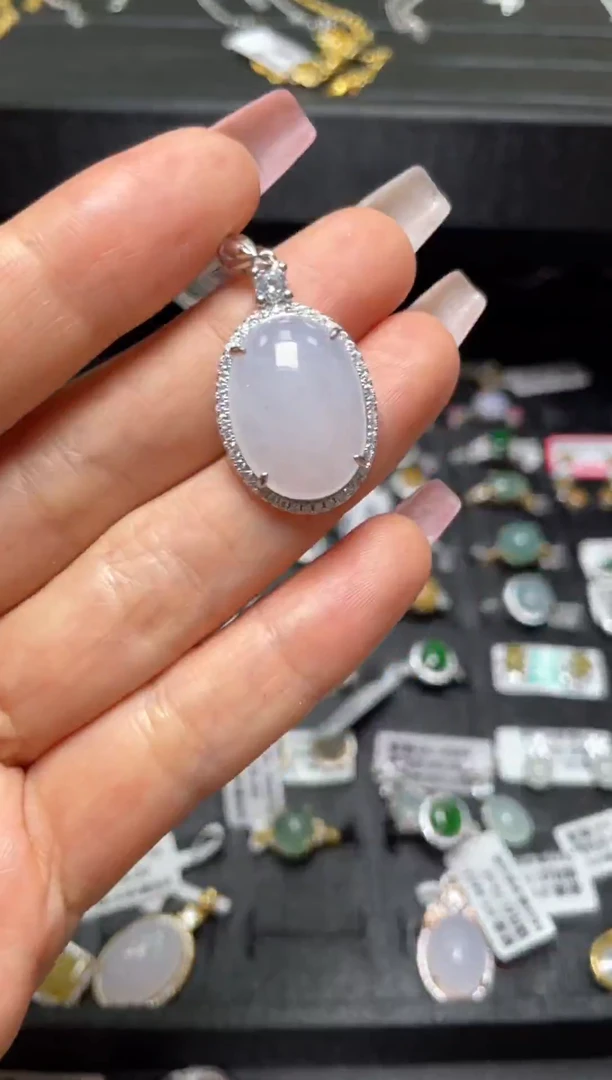 银S925镶嵌戒指翡翠天然翡翠A货