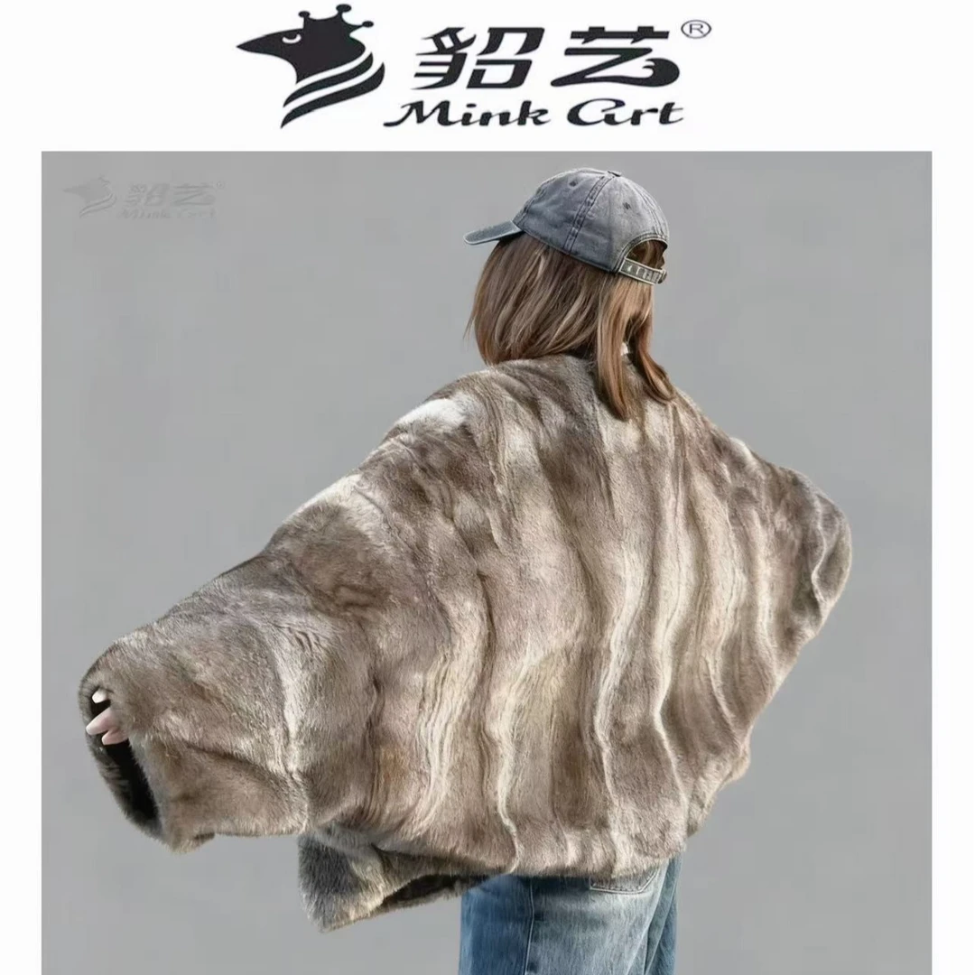 貂艺 Bess Fur【璀璨星辰】特稀有原色星辰 短款V领水貂皮草1