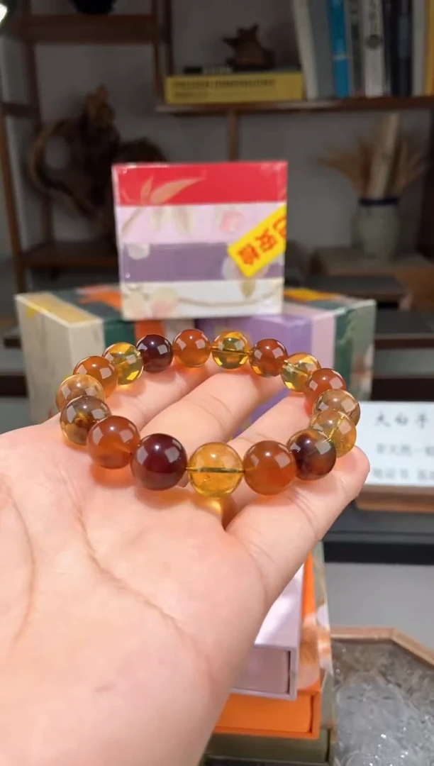 琥珀颈饰未镶嵌12+多宝手串