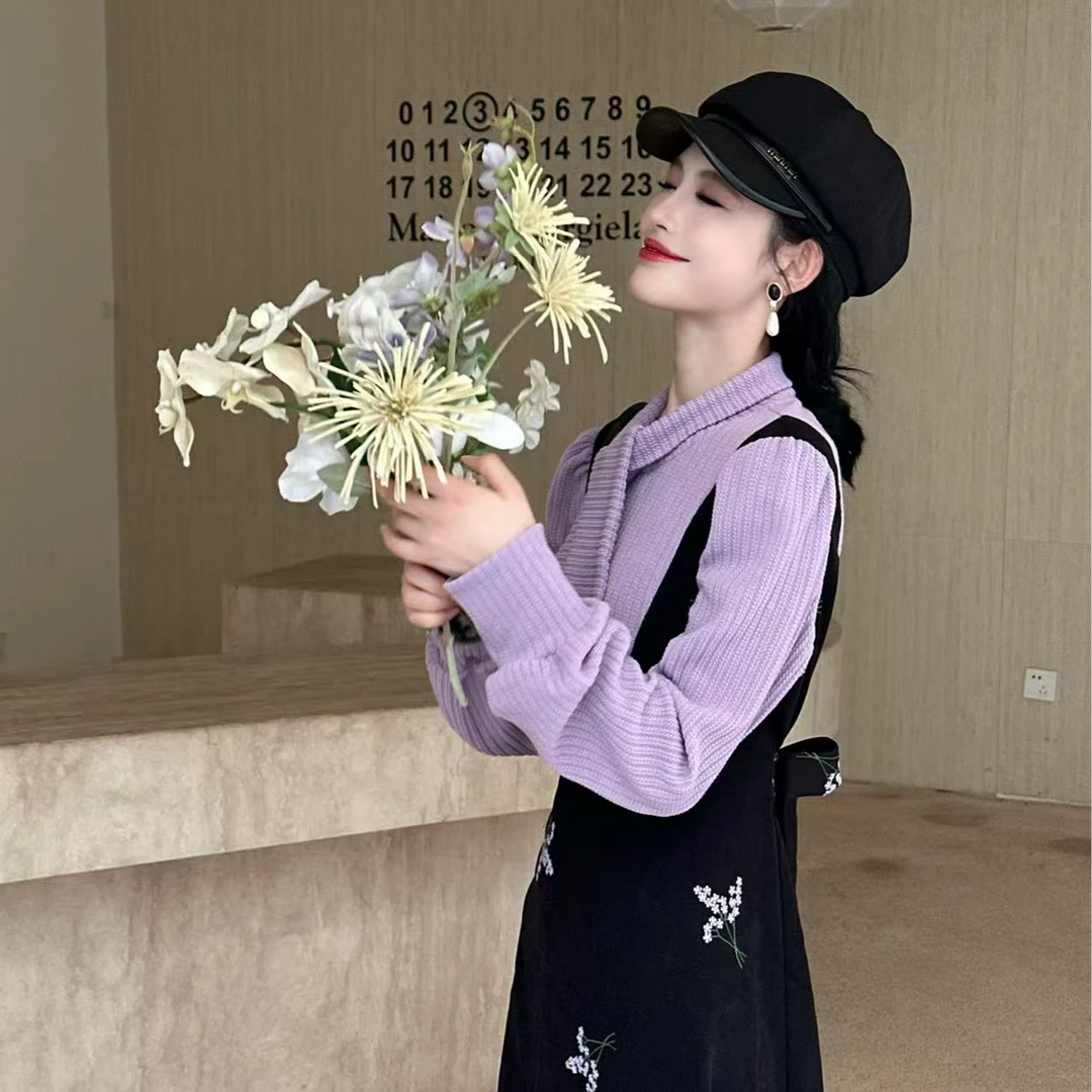拉夏贝尔25秋季新款时尚中式轻熟气质百搭设计师连衣裙 00134 SQJ