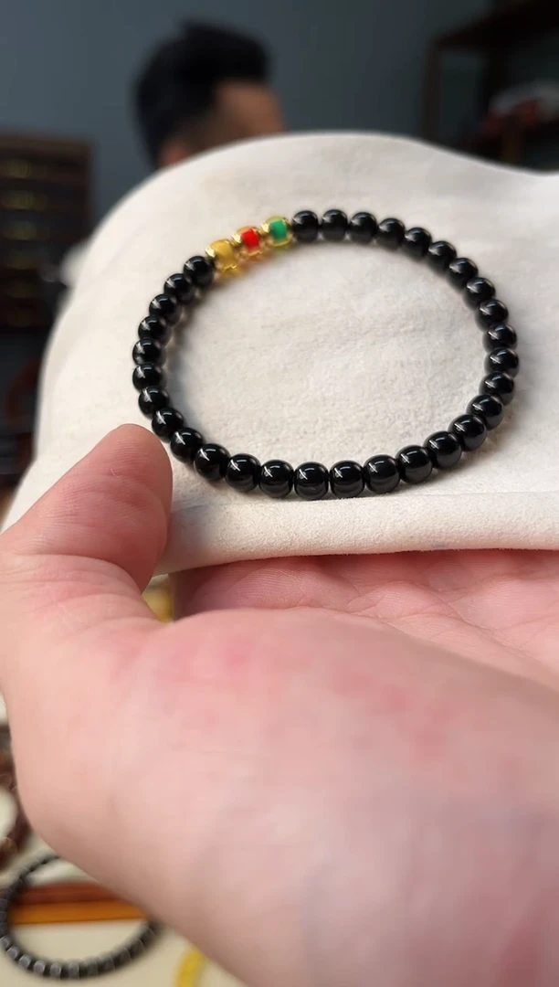 手链未镶嵌和田玉黑青xz012（多样性发其一）